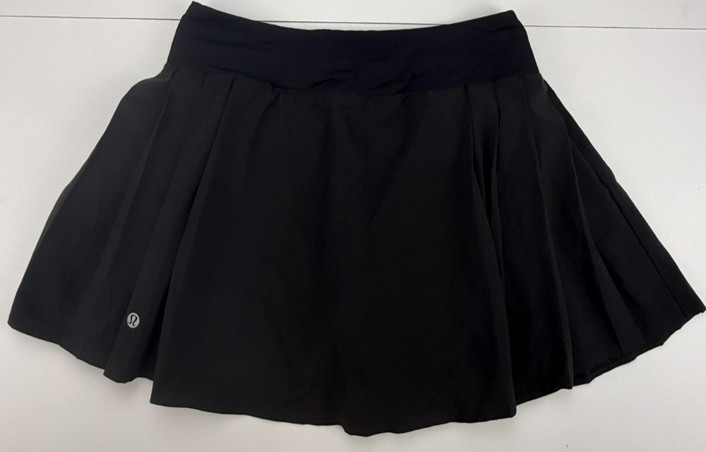 Lululemon Womens 4 Black Pleated Tennis Golf Skort Athletic Skirt Built In Short